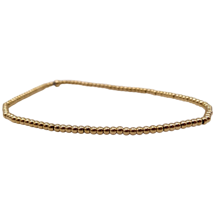 Dainty 2mm Gold Beaded Bracelet