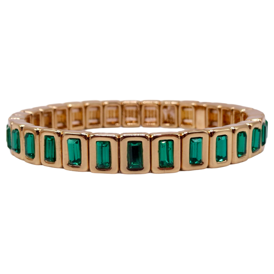 The Baguette Emerald Gem Mini Bracelet