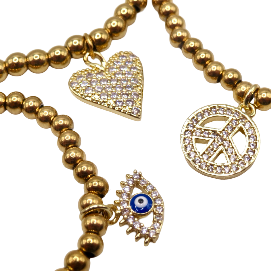 Evil Eye Gold Beaded