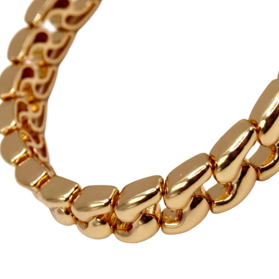 Stretch Cuban Chainlink Gold Single Bracelet