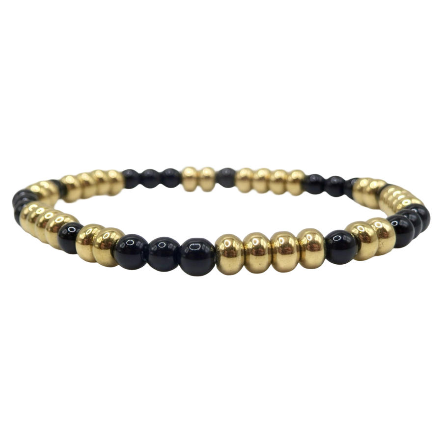 Black Beaded Stack Bracelets