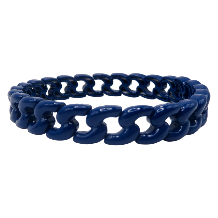 Cuban Chainlink Navy Single Bracelet