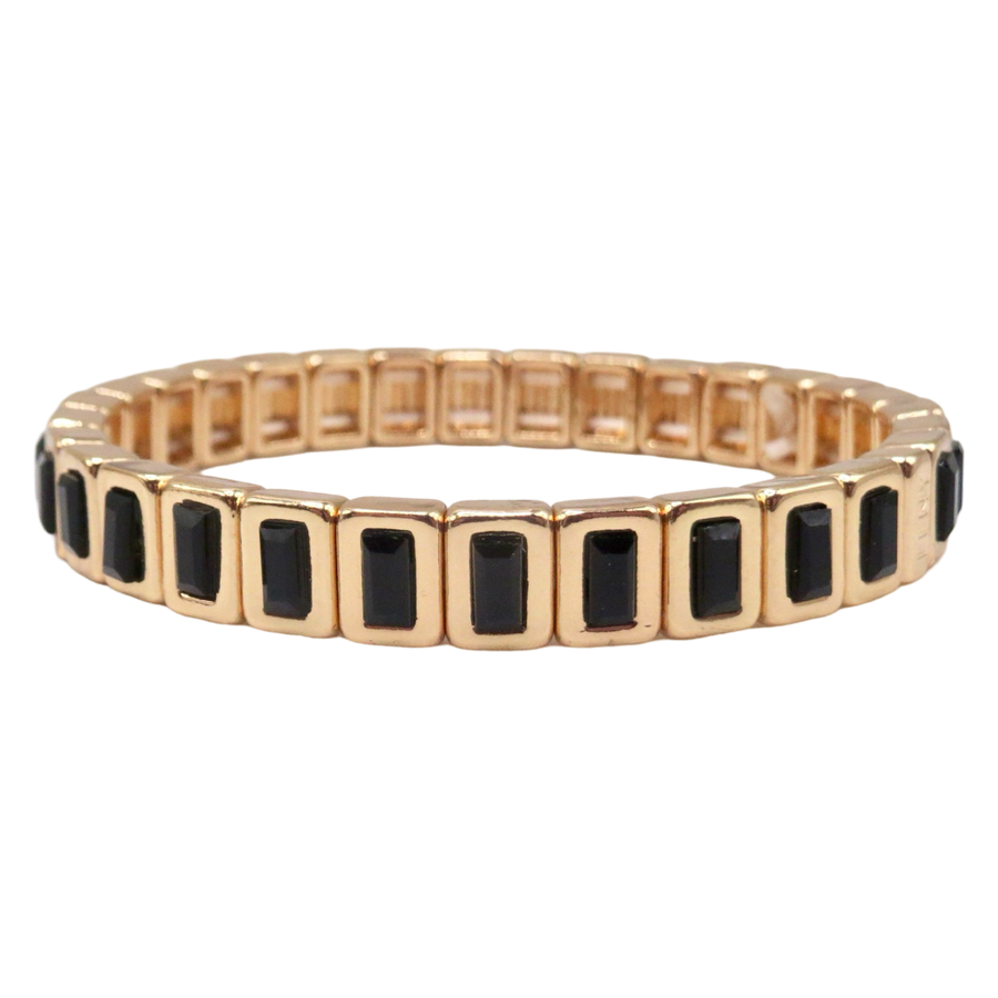 The Baguette Black Gem Mini Bracelet