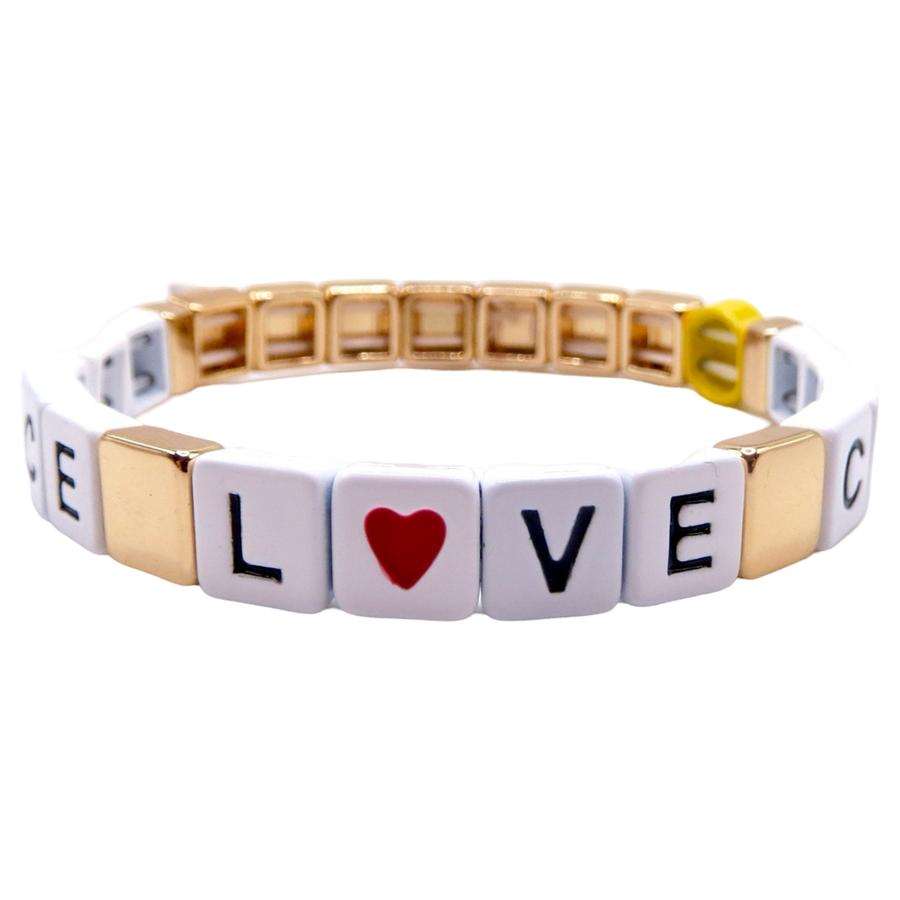 Peace, Love, Cure Single Bracelet