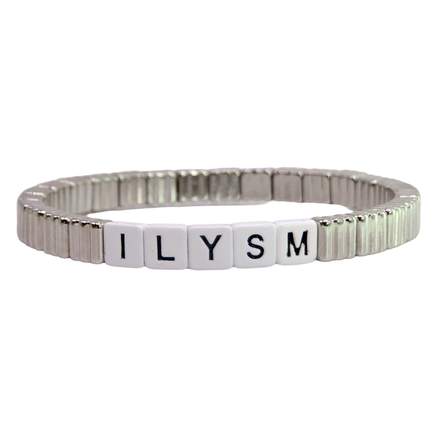 Stackable ILYSM "I Love You So Much" Thin Line Bracelet