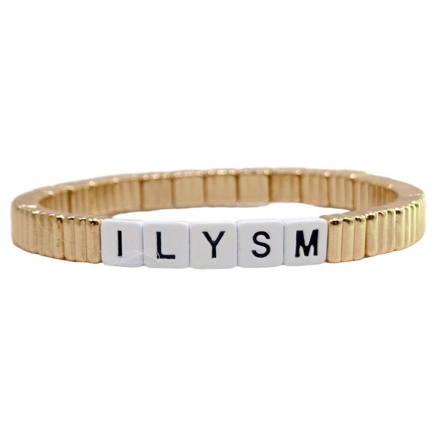 Stackable ILYSM "I Love You So Much" Thin Line Bracelet