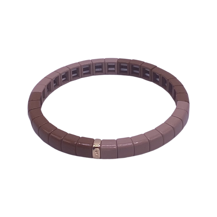 Walnut Two-Tone Single Bracelet