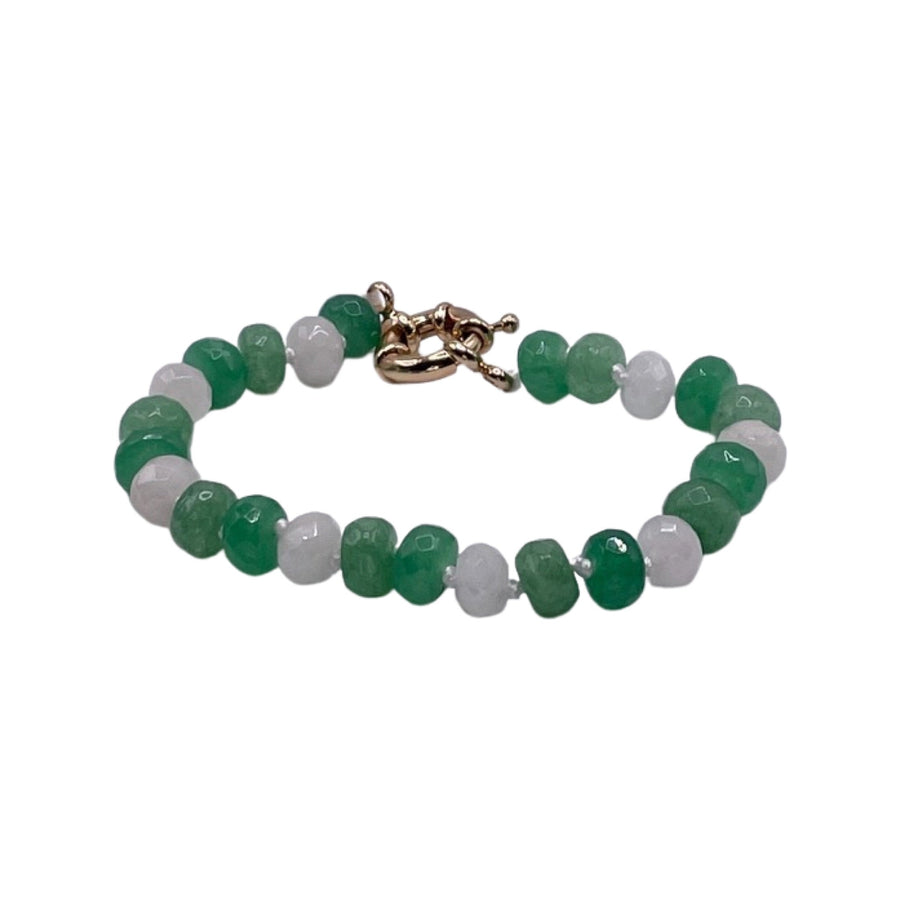Green Knotted Semi Precious Single Bracelet